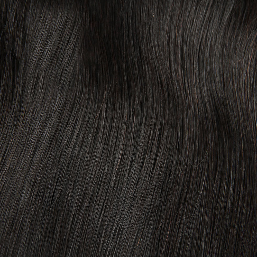 Premium #1B Natural Black Straight Bundles with 13×6 Frontal | 100% Human Hair