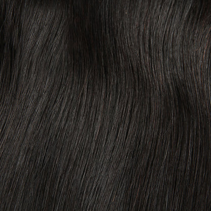 Premium #1B Natural Black Straight Bundles with 13×6 Frontal | 100% Human Hair