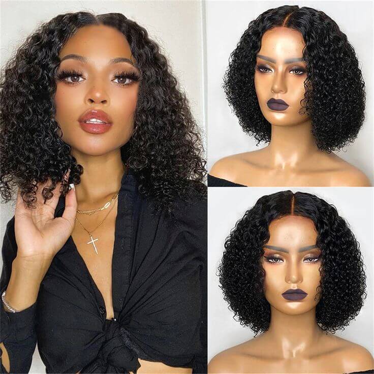 Luxurious Curly Bob 13x4 Lace Front Wig | 100% Human Hair