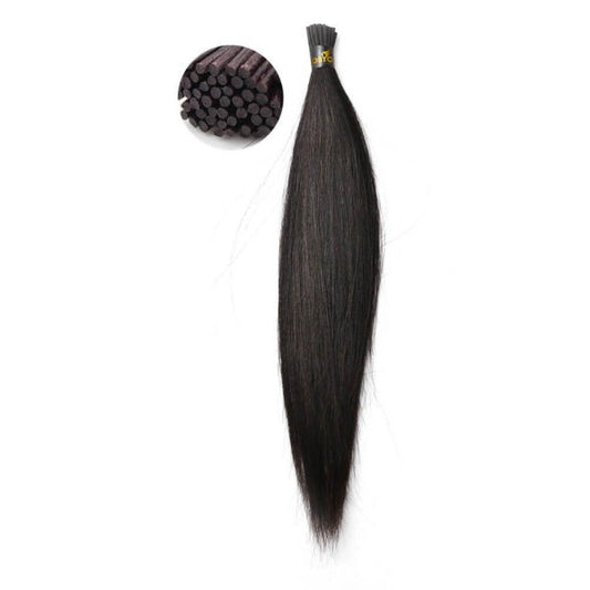 Premium #1B Natural Black I-Tips Hair Extensions | 100% Human Hair