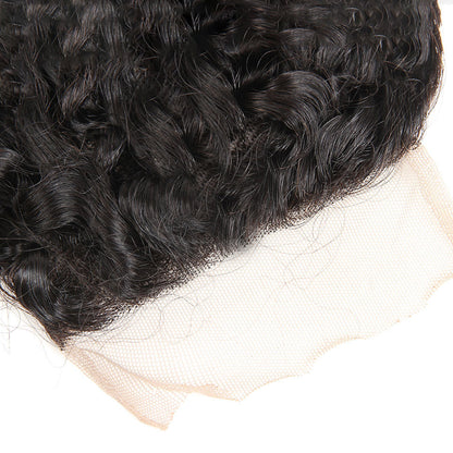 Premium #1B Natural Black Deep Curly Bundles with 4×4 Lace Closure | 100% Human Hair