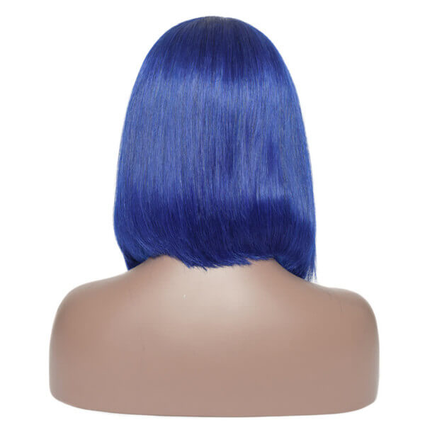 Electric Blue Bob 13x4 Lace Front Wig | Custom Colored Human Hair