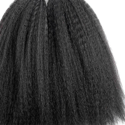 Premium #1B Natural Black Kinky Straight Tape-In Hair Extensions | 100% Human Hair