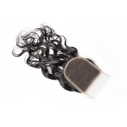 Premium #1B Natural Black Natural Wave Bundles with 4×4 Lace Closure | 100% Human Hair