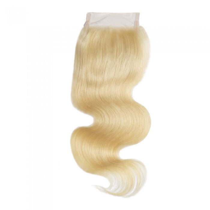 Premium #613 Blonde Body Wave Bundles with 4×4 Lace Closure | 100% Human Hair