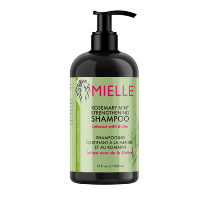 Mielle Rosemary Mint Strengthening Shampoo Infused with Biotin, Cleanses and Helps Strengthen Weak and Brittle Hair, 355 ml (Pack of 1)