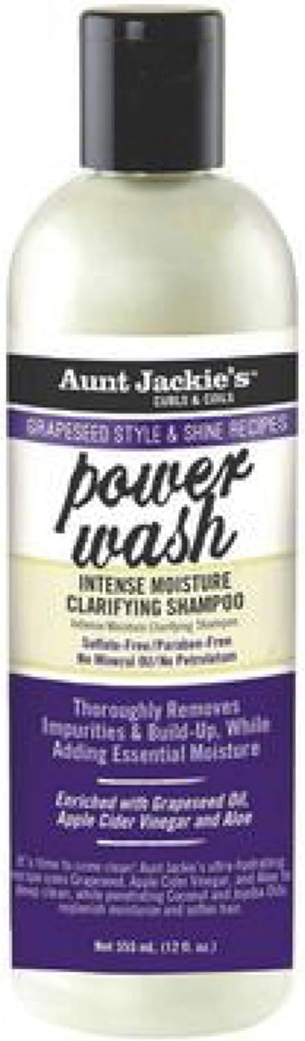 Aunt Jackie's Grapeseed Power Wash Shampoo 355ml with Rescued Recovery Conditioner 426g