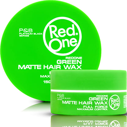 RedOne Hair Styling Matte Wax Green 150 ml | Matte Look | No Shine l Wax | Ultra Hold | Men & Women Hair Wax | Coconut Scent | Maximum Control