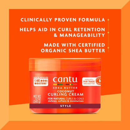 Cantu Shea Butter For Natural Hair Coconut Curling Cream, 340g