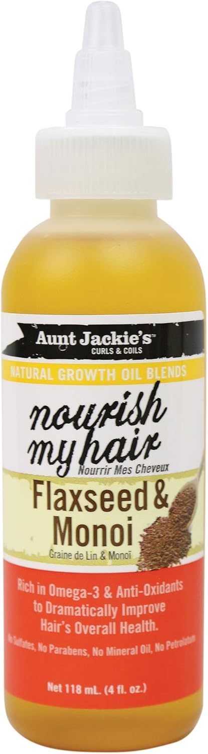 Aunt Jackie's Natural Growth Oil Blends Nourish My Hair, Hair and Scalp Treatment to Improve Hair's Overall Health, Rich in Omega-3 and Anti-Oxidants, 4 Ounce Twist Spout Bottle