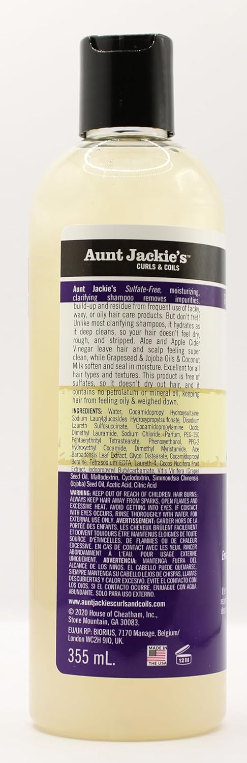 Aunt Jackie's Grapeseed Power Wash Shampoo 355ml with Rescued Recovery Conditioner 426g