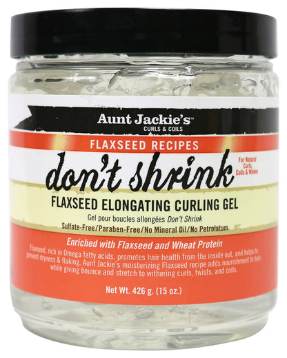 Aunt Jackie's Don't Shrink Flaxseed Elongating Curling Gel, 15 Ounce | ⭐️ Exclusive