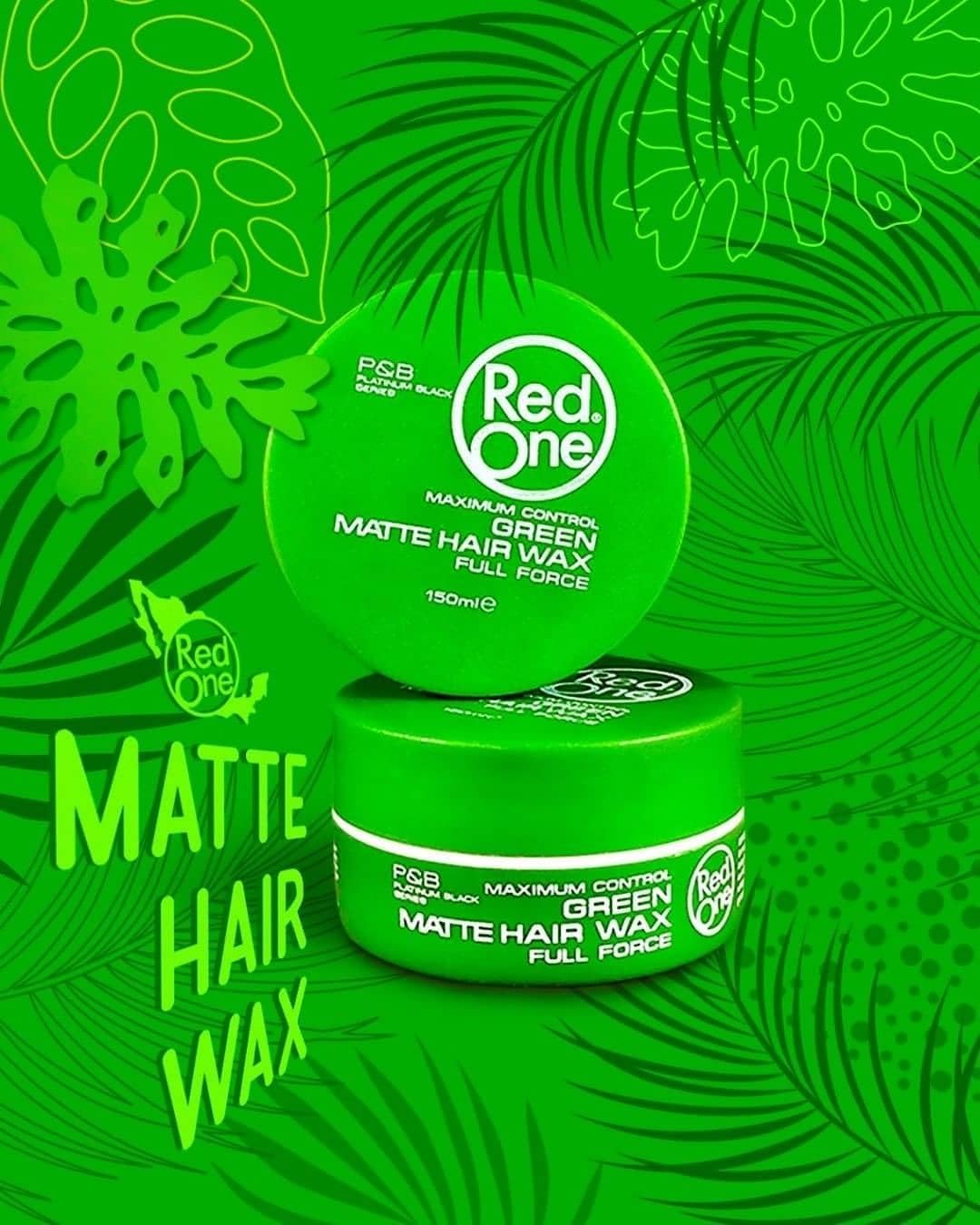 RedOne Hair Styling Matte Wax Green 150 ml | Matte Look | No Shine l Wax | Ultra Hold | Men & Women Hair Wax | Coconut Scent | Maximum Control