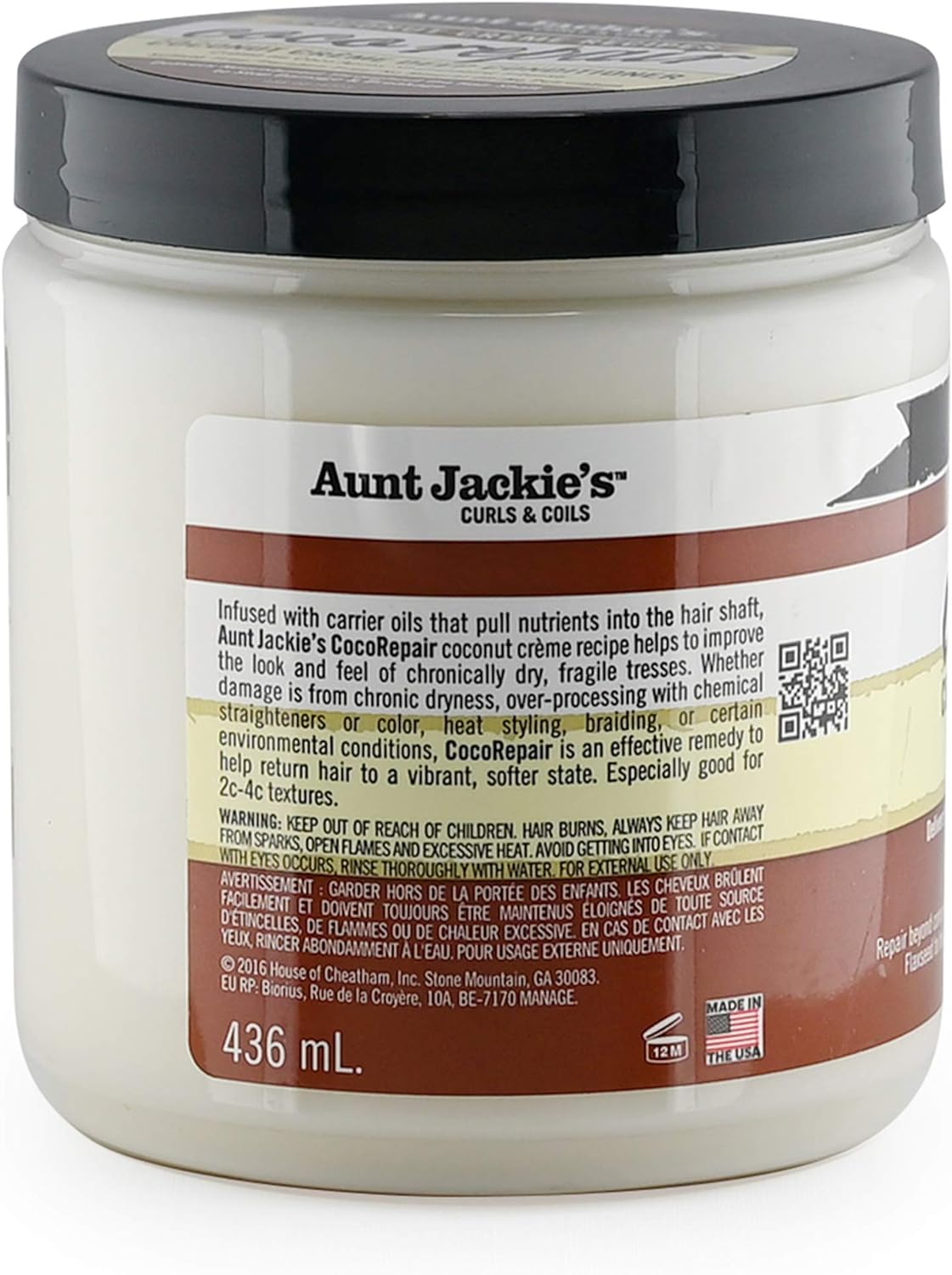 Aunt Jackies Coconut Creme Coco Repair Mousses, 436 ml