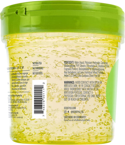 Eco Style Olive Oil Eco Styler Hair Gel, Hydrate and Style, Alcohol-Free, Green 473 ml (Pack of 1)