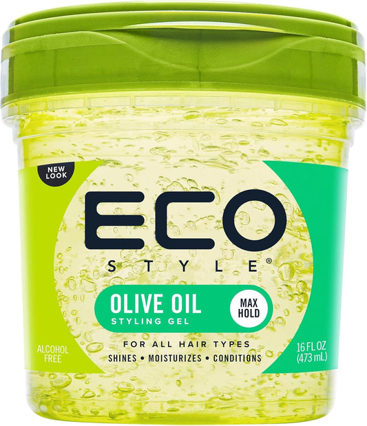 Eco Style Olive Oil Eco Styler Hair Gel, Hydrate and Style, Alcohol-Free, Green 473 ml (Pack of 1)