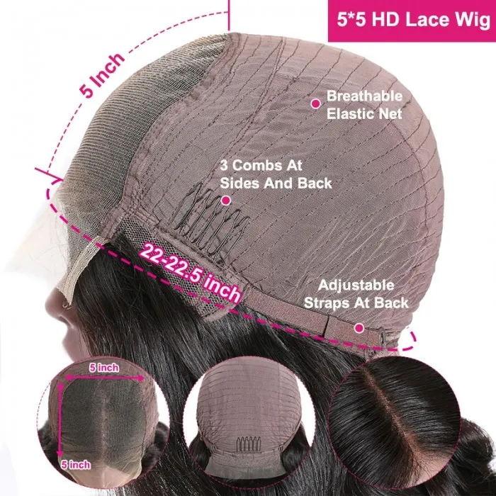 HD Lace 5x5 Straight Closure Wig | Premium Human Hair