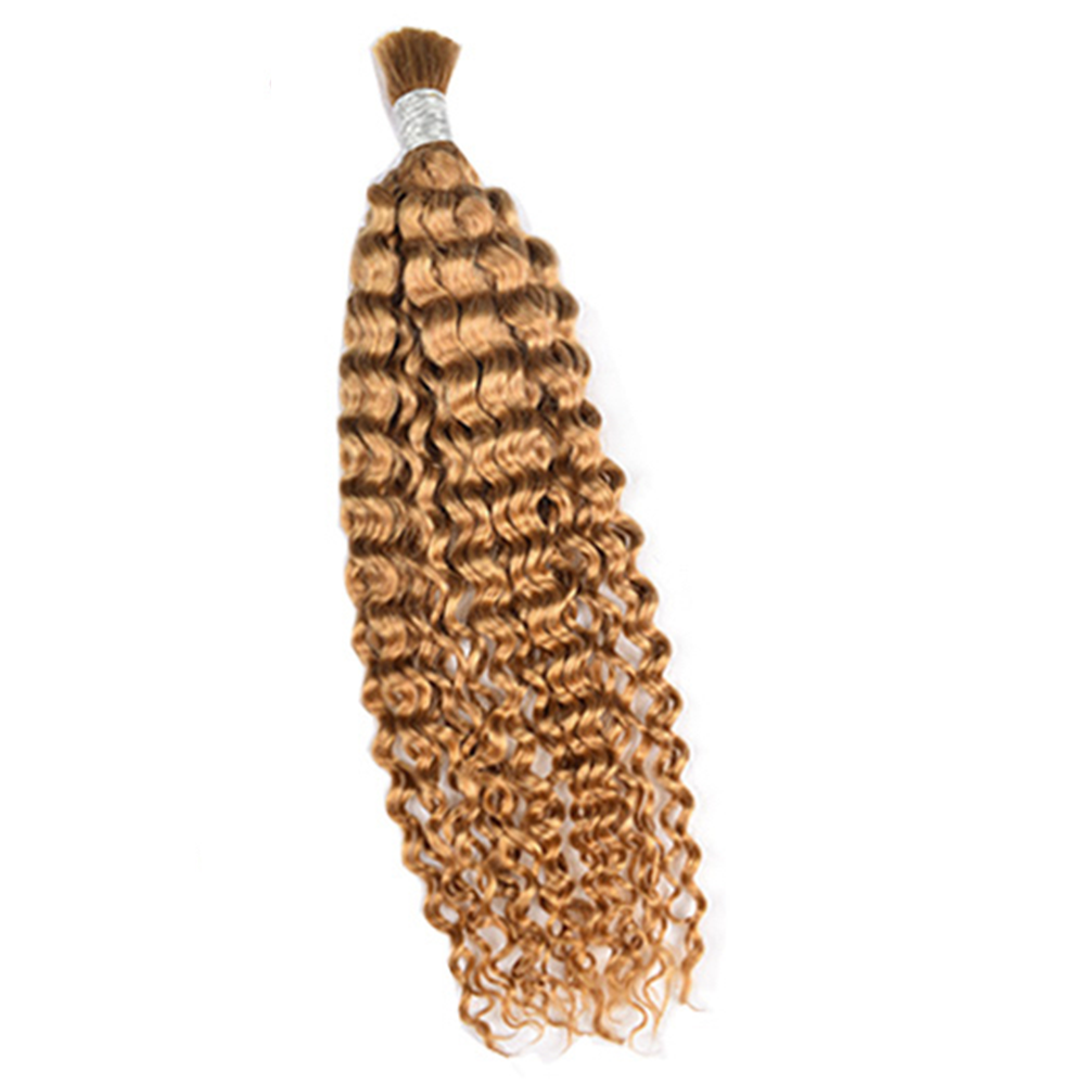 Premium Deep Curly Braiding Hair Extensions #27 Honey Blonde | 100% Human Hair