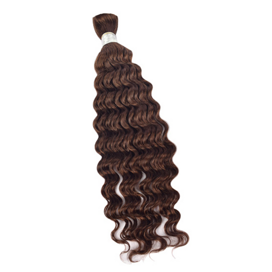 Premium Deep Wave Braiding Hair Extensions #4 Chocolate Brown | 100% Human Hair