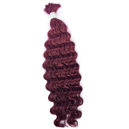 Premium Deep Wave Braiding Hair Extensions #99J Burgundy | 100% Human Hair