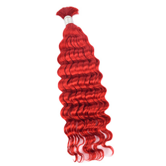 Premium Deep Wave Braiding Hair Extensions Red | 100% Human Hair