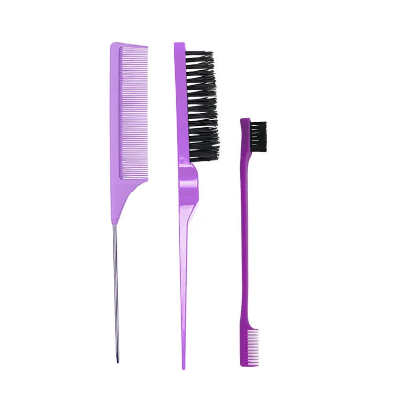 Professional Double-Sided Edge Control Comb Set - 3 Pack