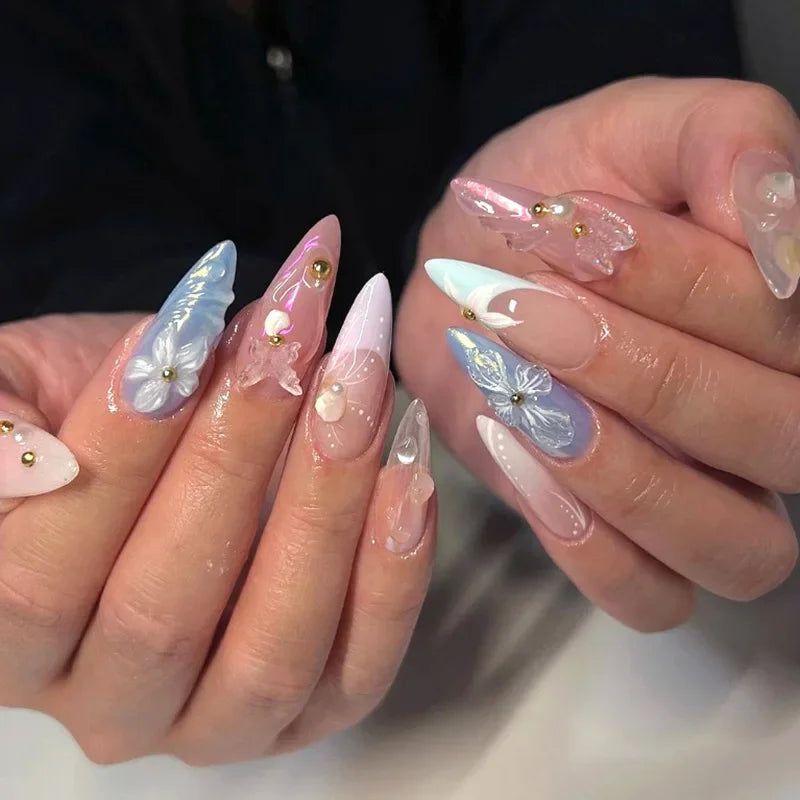 Enchanting Almond Collection Press-On 3D Nails