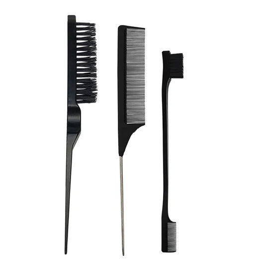 Professional Double-Sided Edge Control Comb Set - 3 Pack