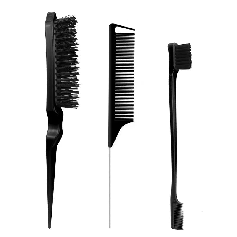 Professional Double-Sided Edge Control Comb Set - 3 Pack