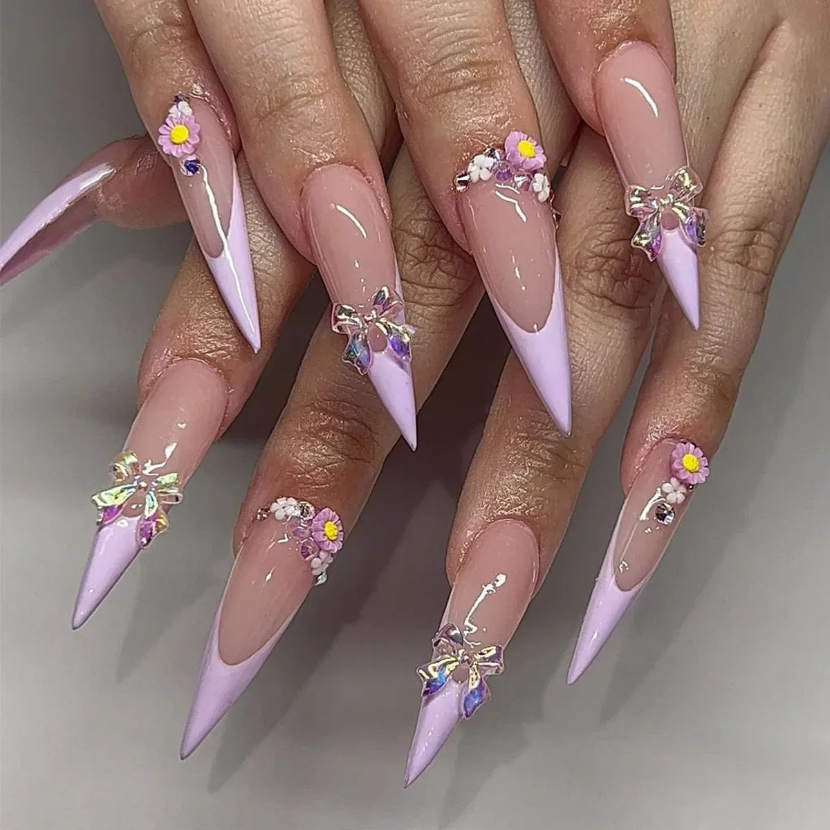 Enchanting Almond Collection Press-On 3D Nails