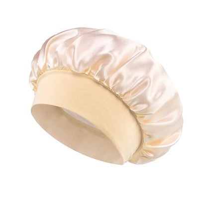 Luxury Satin Sleep Bonnet with Wide Brim - Hair Protection Cap