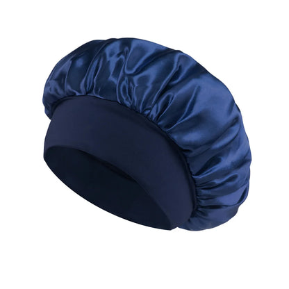 Luxury Satin Sleep Bonnet with Wide Brim - Hair Protection Cap