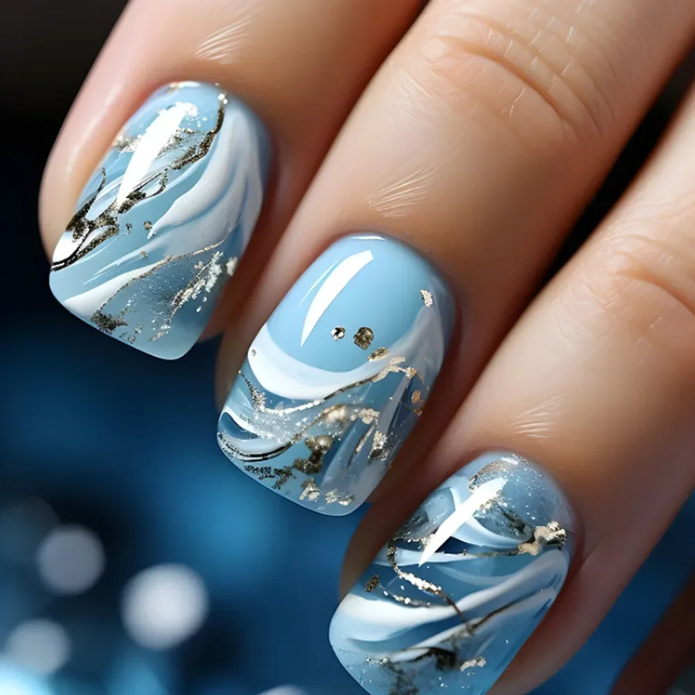 Ethereal Ocean Wave and Cosmic Collection Press-On Nails