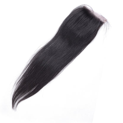 Premium #1B Natural Black Straight Bundles with 4×4 Lace Closure | 100% Human Hair