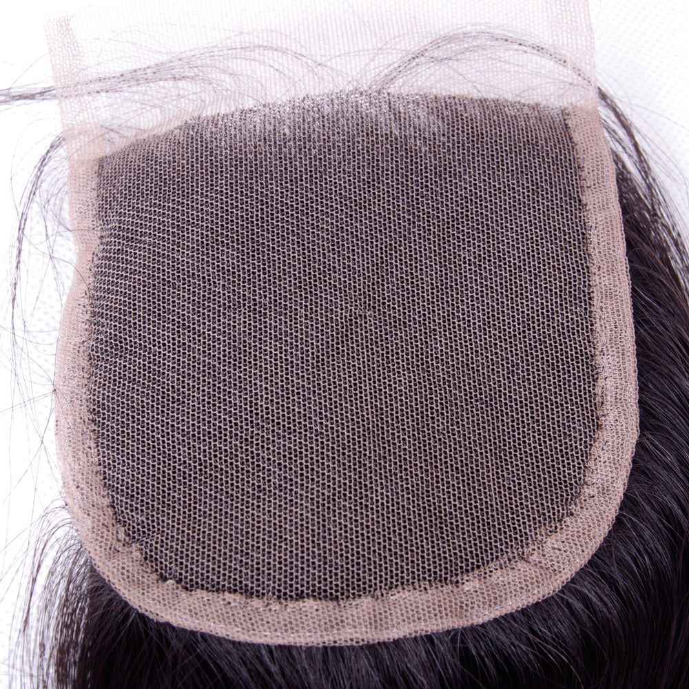 Premium #1B Natural Black Straight Bundles with 4×4 Lace Closure | 100% Human Hair