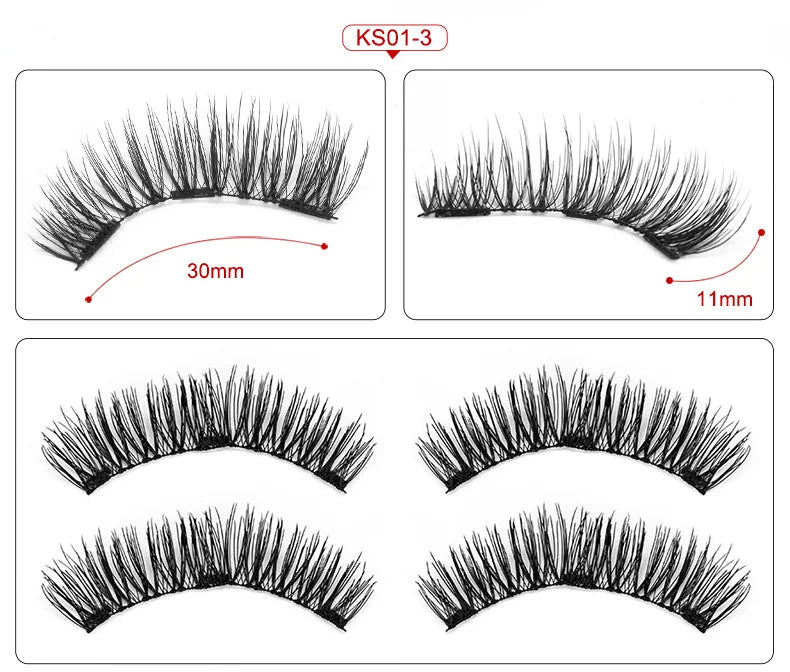 Premium Magnetic 3D Lashes - Triple Magnet Design Set