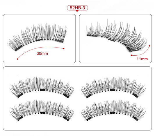 Premium Magnetic 3D Lashes - Triple Magnet Design Set